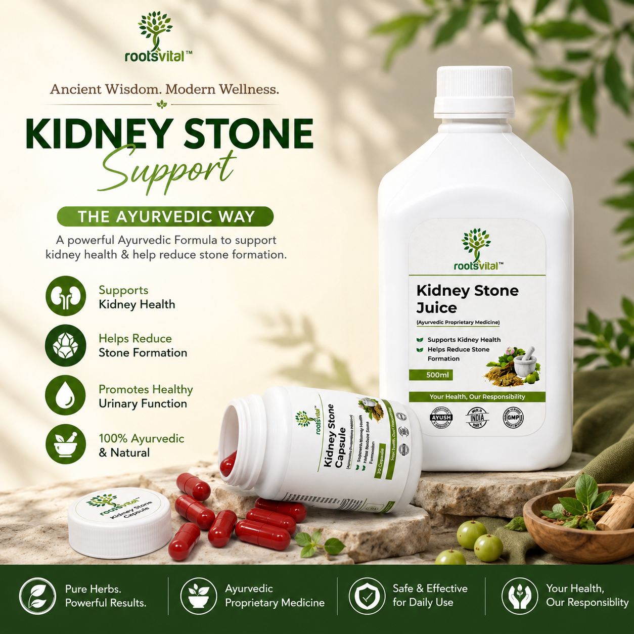 Kidney Stone Care Combo (Capsules + Juice)